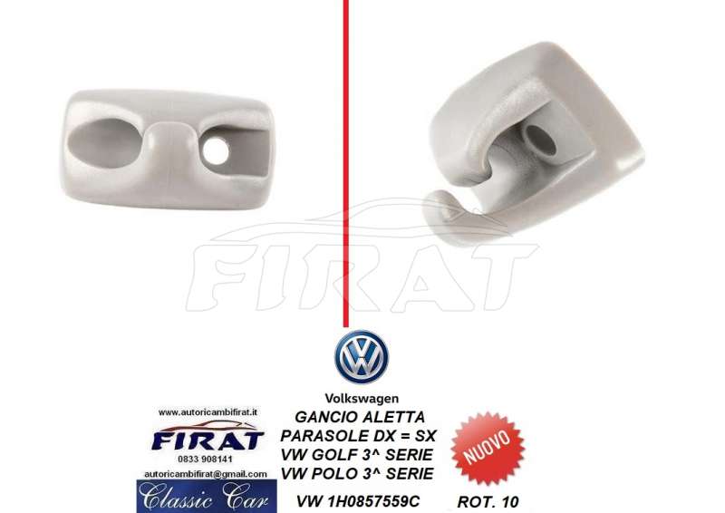 GANCIO ALETTA PARASOLE VW GOLF 3^ - POLO 3^ (1H0857559C)